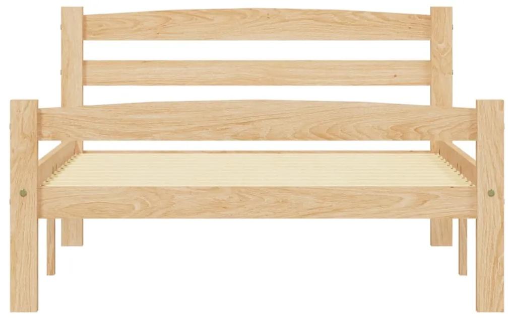 Cadru de pat, 100x200 cm, lemn masiv de pin Maro deschis, 100 x 200 cm