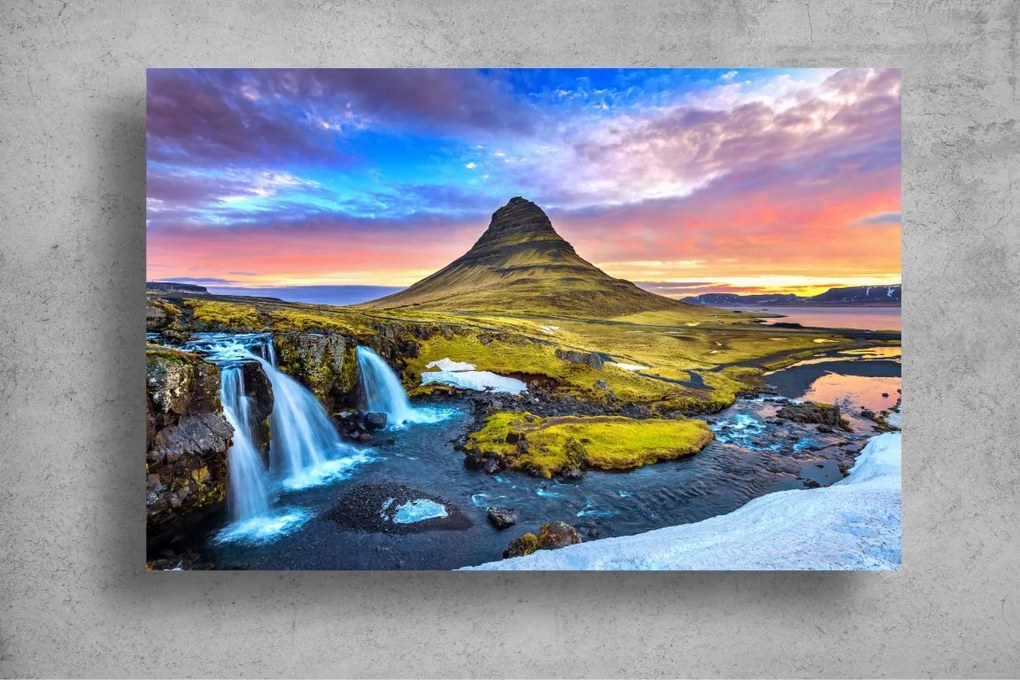 Tapet Premium Canvas - Insula Kirkjufell la rasarit