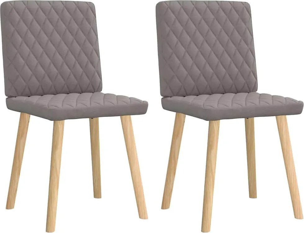 vidaXL Scaune de bucătărie, 2 buc., gri taupe, material textil