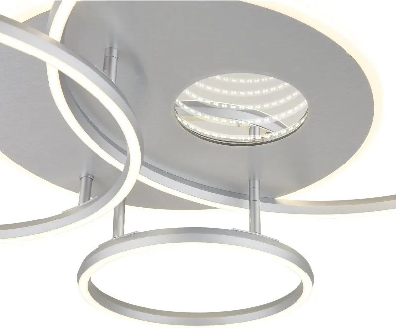Lustra LED aplicata design circular INVERTINA argintie