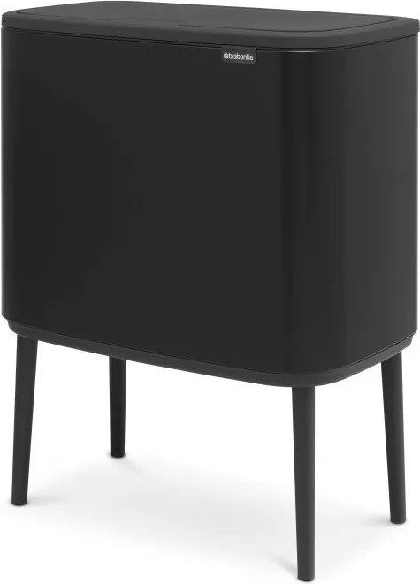 Coș de gunoi negru mat de reciclat/cu senzori de atingere din oțel 33 l Bo Touch Bin – Brabantia