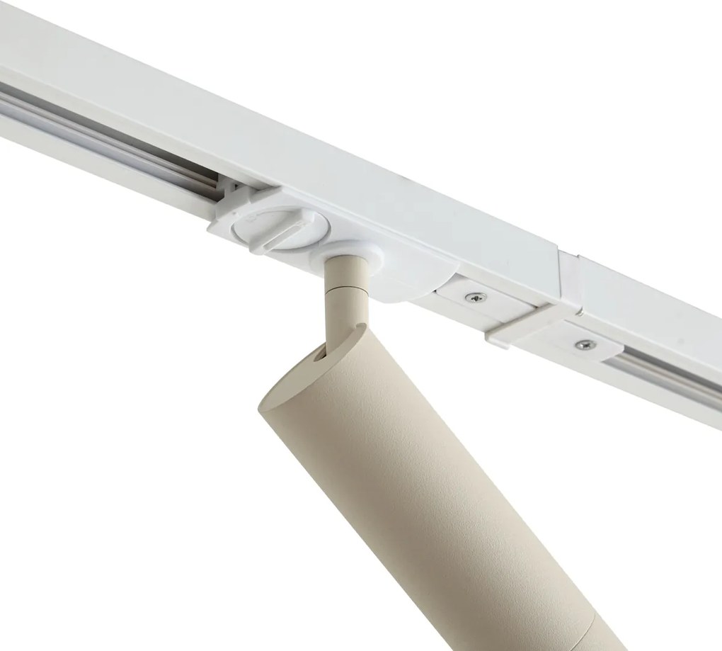 Sistem de șină modern cu 3 spoturi alb cu bej monofazat GU10 35mm - Iconic Jeana Luxe