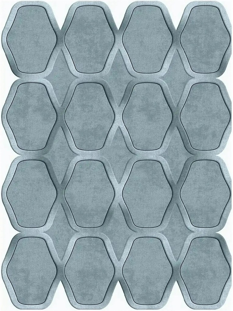 Covor, 160x230 cm, forma dreptunghiulara, poliester, albastru, ALN6001