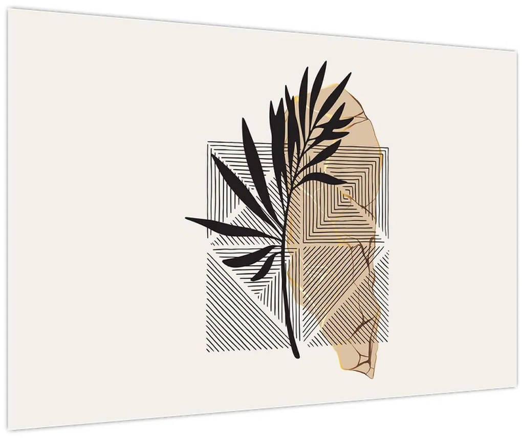Tablou - Abstracție cu frunze tropicale N⁰1 (90x60 cm)