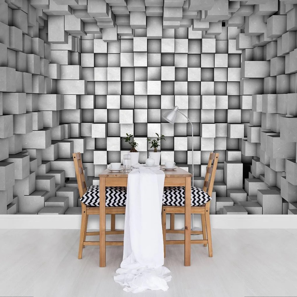 Fototapet - 3D pătrate (254x184 cm)
