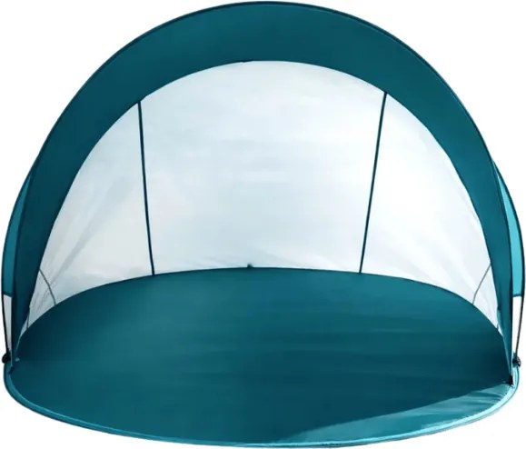 Cort de plaja cu deschidere instantanee SUNSHADE 190x120 cm, albastru inchis/alb