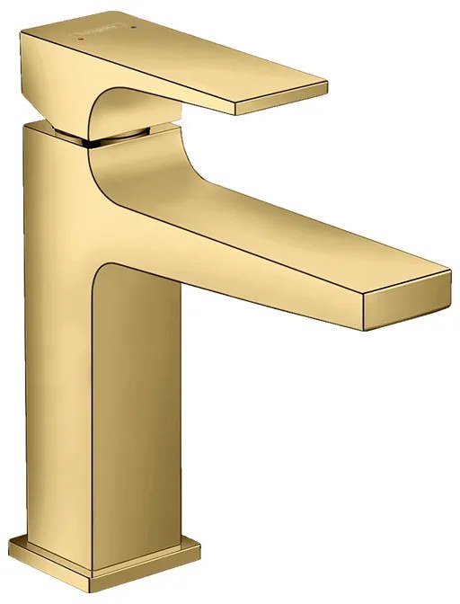 Baterie lavoar cu ventil inclus, auriu lucios, Hansgrohe Metropol 110