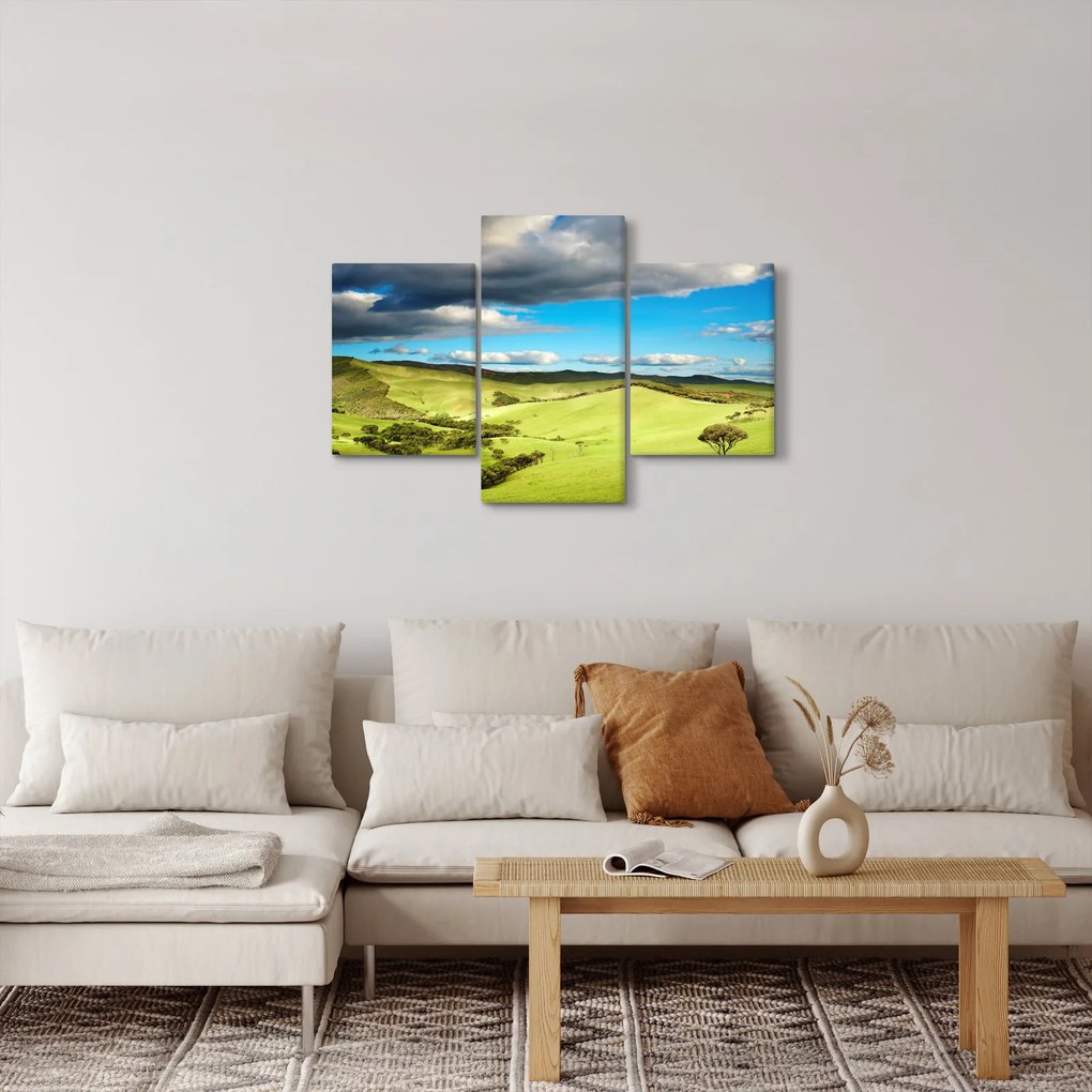 Tablou - Peisaj verde cu dealuri (90x60 cm)