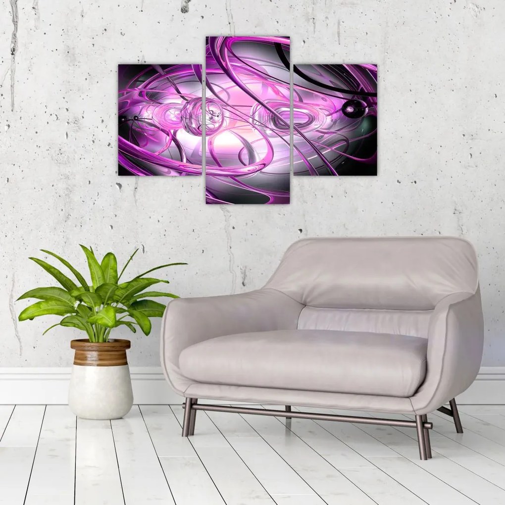 Tabloul cu abstracție frumoasă în violet (90x60 cm)