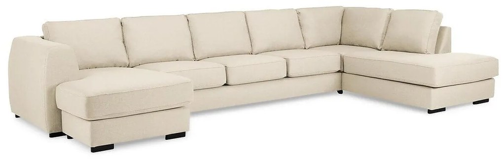 Colțar Scandinavian Choice F105Beige, 403x212x90cm, Picioare: Lemn, Plastic