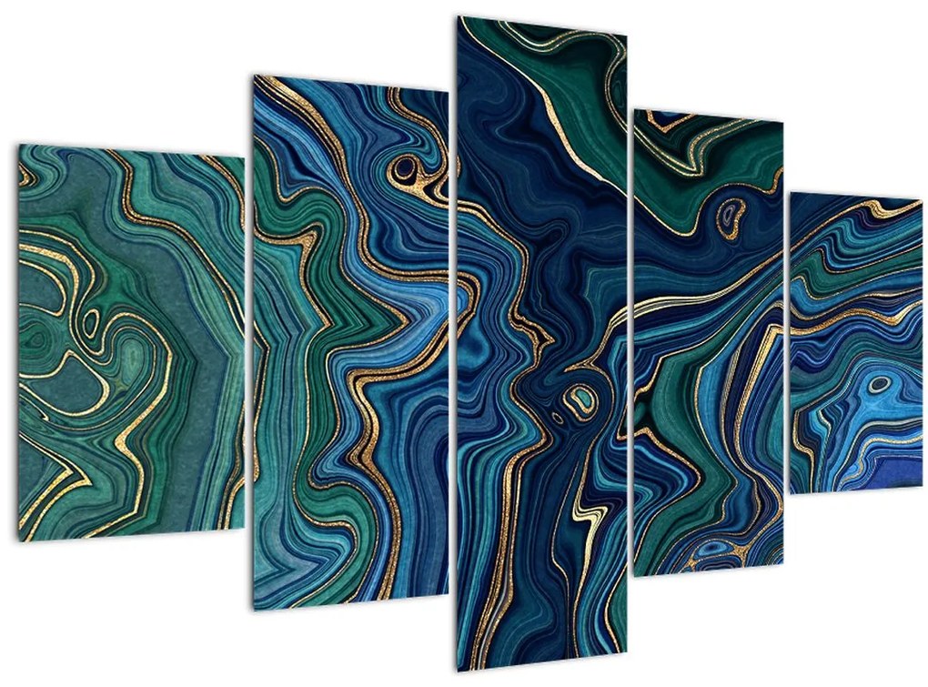 Tablou - Marmură verde- albastru (150x105 cm)