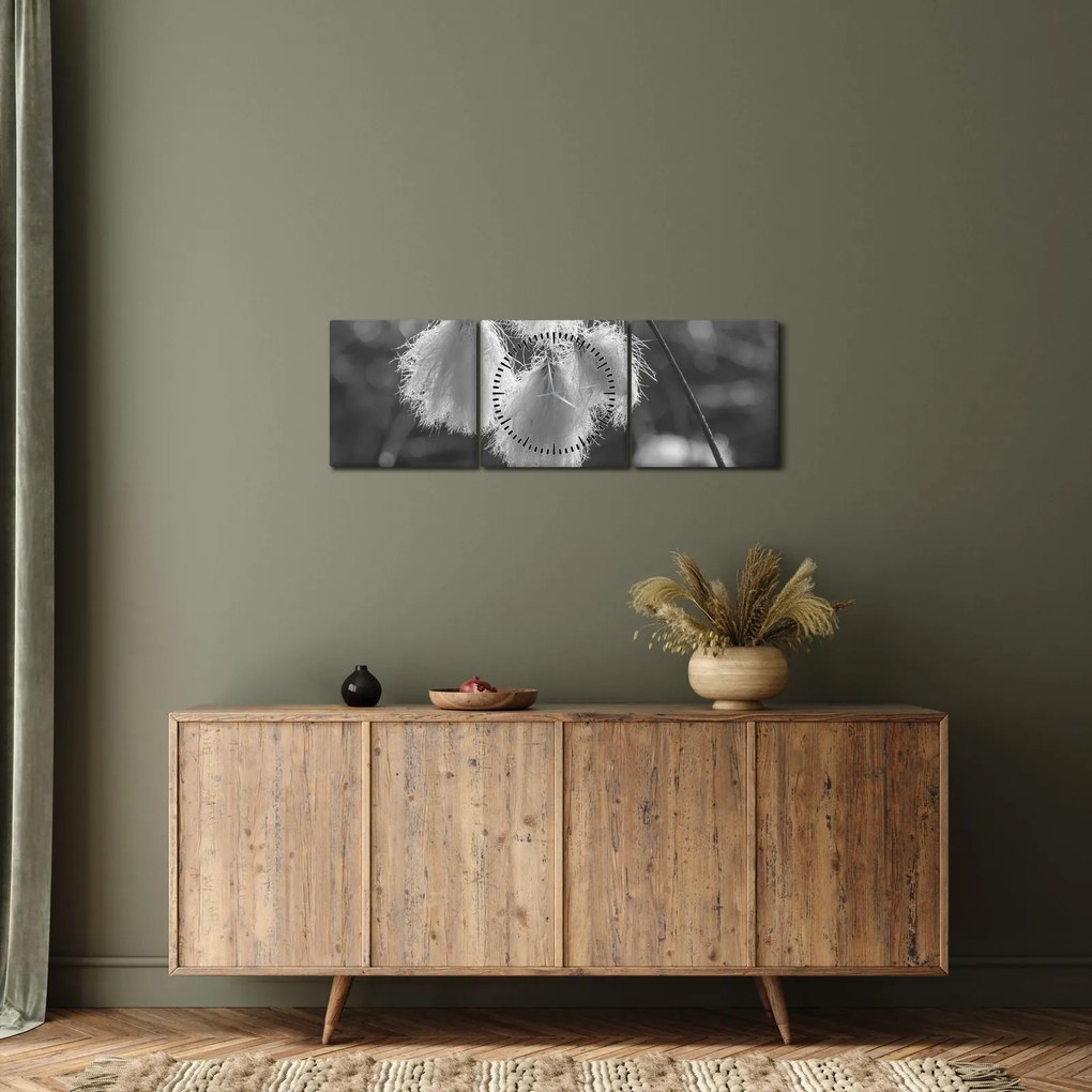 Tablou - Iarba de bumbac (cu ceas) (90x30 cm)