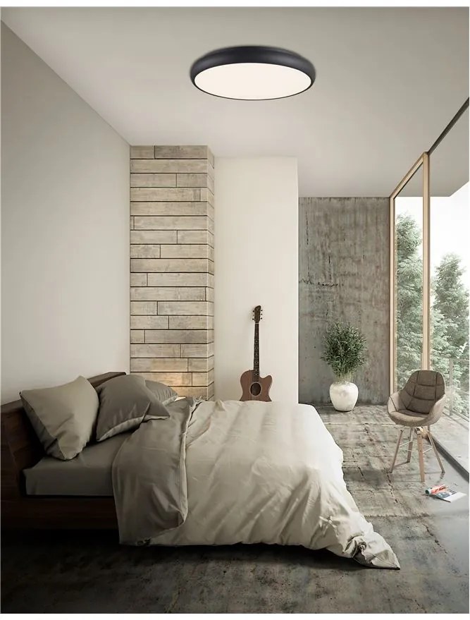 Plafoniera LED design modern Gap negru, 61cm