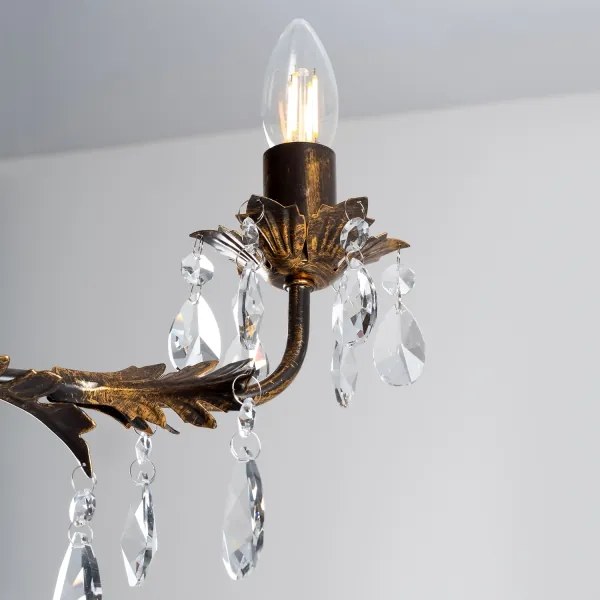 Lustră pe lanț TERESA 5xE14/6W/230V bronz ONLI