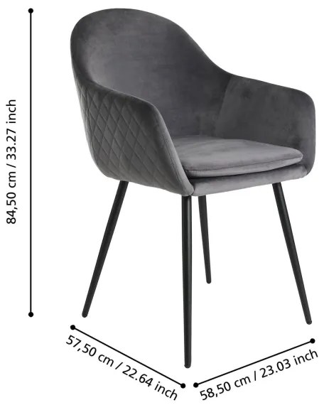 Scaun de sufragerie Eglo 424705 APALIT 87,5x58,5 cm gri