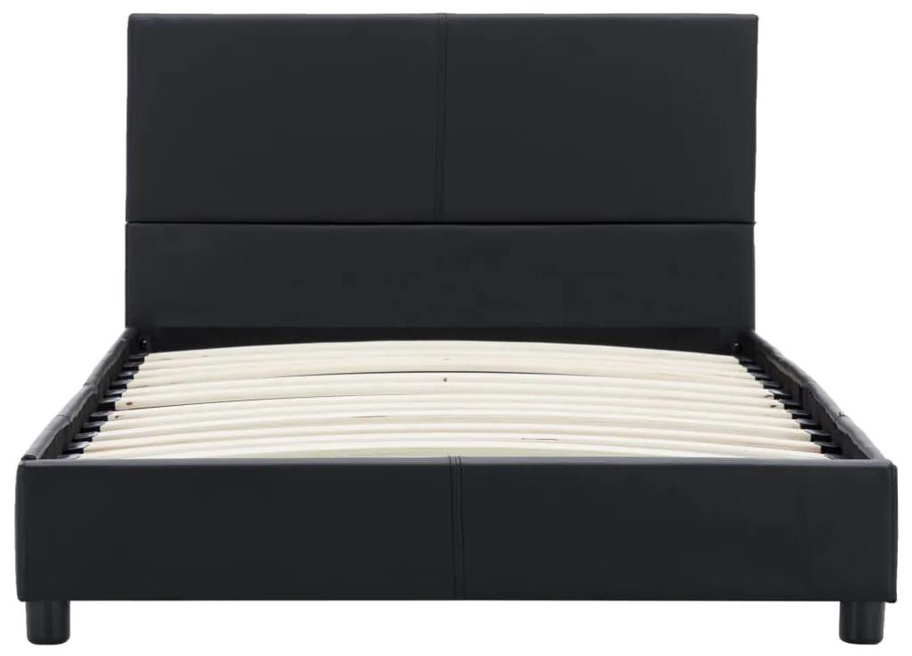 Cadru de pat, negru, 90x200 cm, piele ecologica Negru, 90 x 200 cm