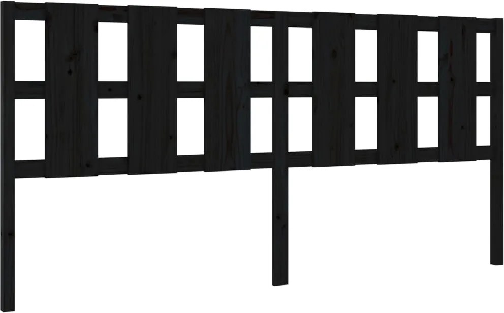 vidaXL Tăblie de pat, negru, 205,5x4x100 cm, lemn masiv de pin