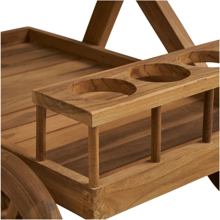 Măsuță de servire cu roți din lemn masiv 50x86 cm Pasaku – House Nordic
