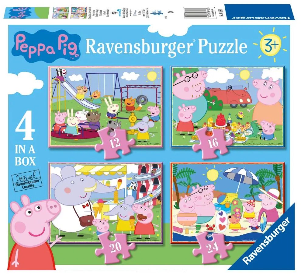 PUZZLE PEPPA PIG 4 BUC IN CUTIE 12 16 20 24 PIESE - RAVENSBURGER (RVSPC06958)