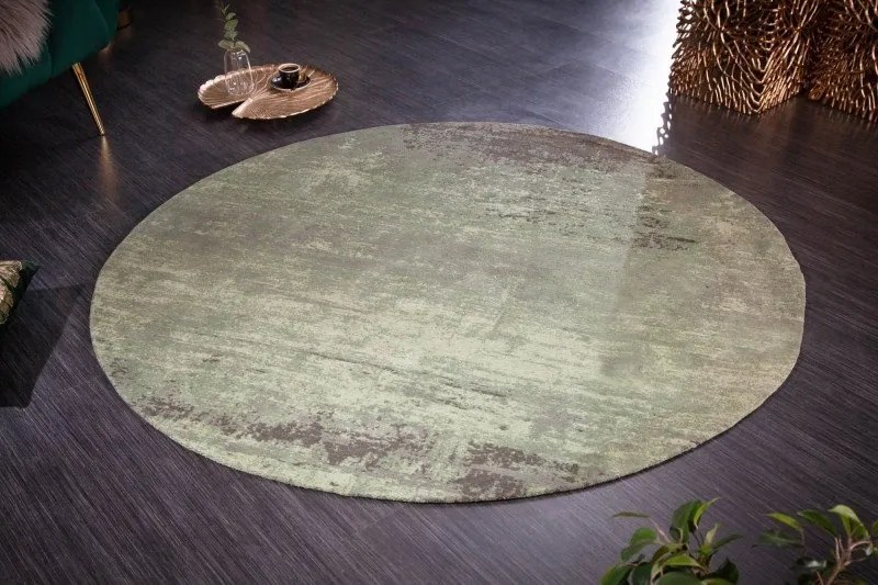 Covor rotund din bumbac Modern Art 150cm, verde bej
