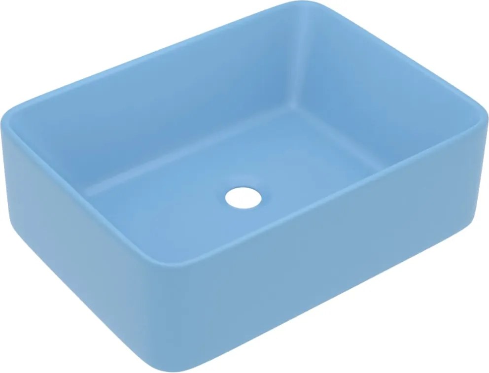 vidaXL Chiuvetă de baie lux albastru deschis mat 41x30x12 cm ceramică