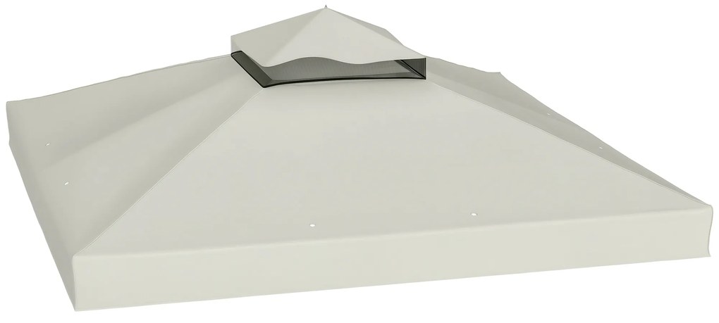 Outsunny 3 x 3 m Ersatzdach pentru pavilion, panza de inlocuire a pavilionului cu gauri de scurgere a apei, UPF30+, Protectie solara, Gri deschis | Aosom Romania