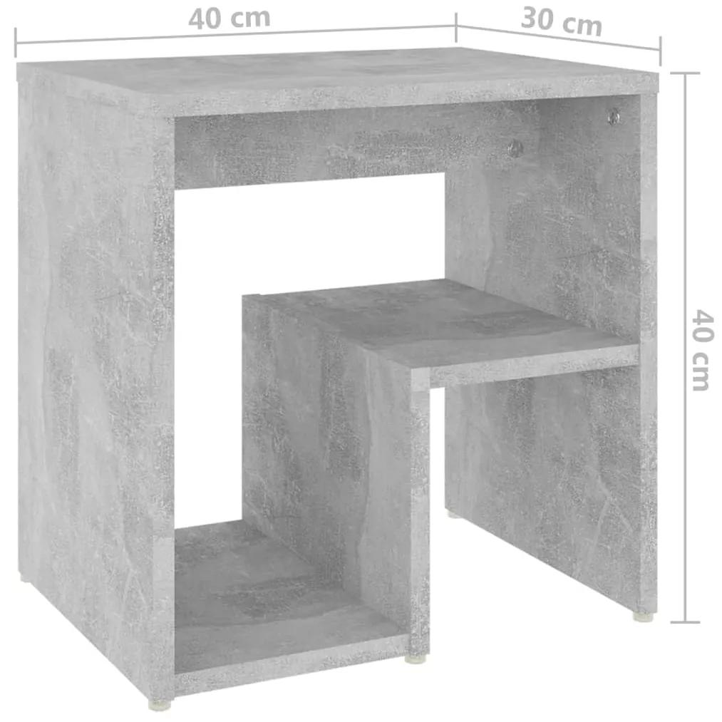 Noptiere, 2 buc., gri beton, 40x30x40 cm, PAL 2, Gri beton