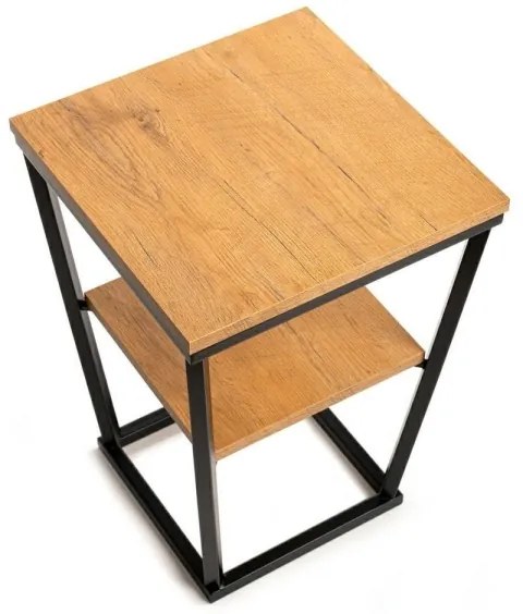 Măsuță laterală EXPAND 57x40 cm neagră/maro