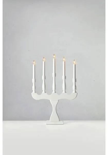 Markslöjd 706278 - Sfeșnic electric de Crăciun SVANEHOLM, 5x E10/3W/230V, pin/alb