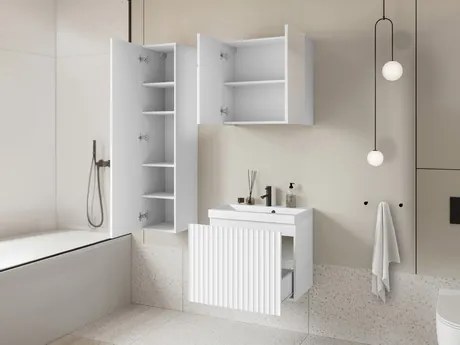 Mobilier baie Dymysos I (Stejar wotan + Alb) (cu baterie Maro Blo 020M). 1103884