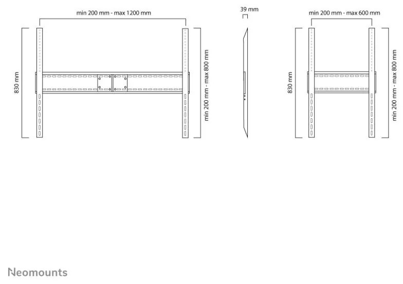 Suport perete NM 60"-100" 150kg ng