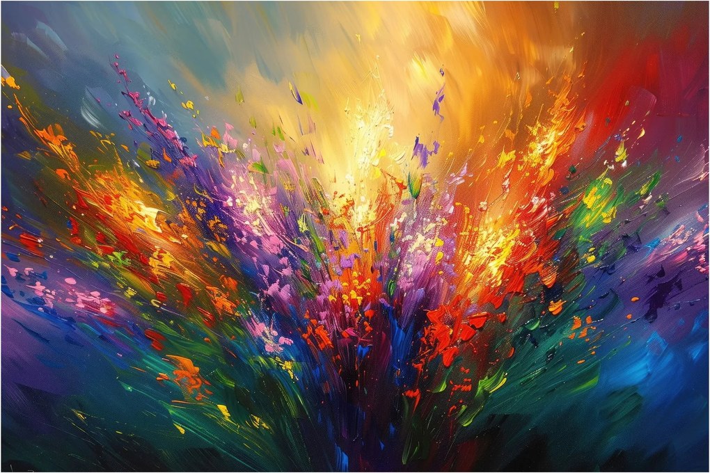 Tablou - Abstracție de flori (90x60 cm)