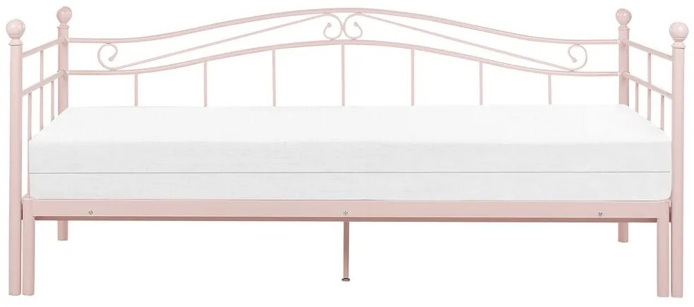 Pat de o persoană 200 x 90 cm Toki (roz) (cu somieră). 1076251