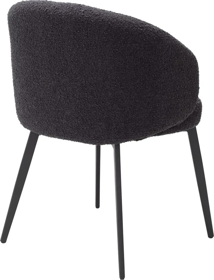 Set de 2 scaune cu brate design LUX Lloyd, boucle negru 115989 HZ