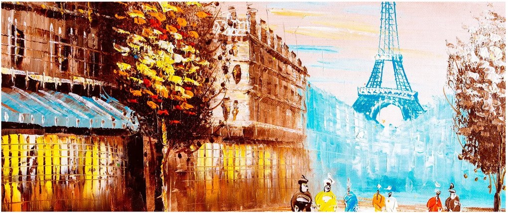 Tablou - Vremea ploioasă și Turnul Eiffel (120x50 cm)