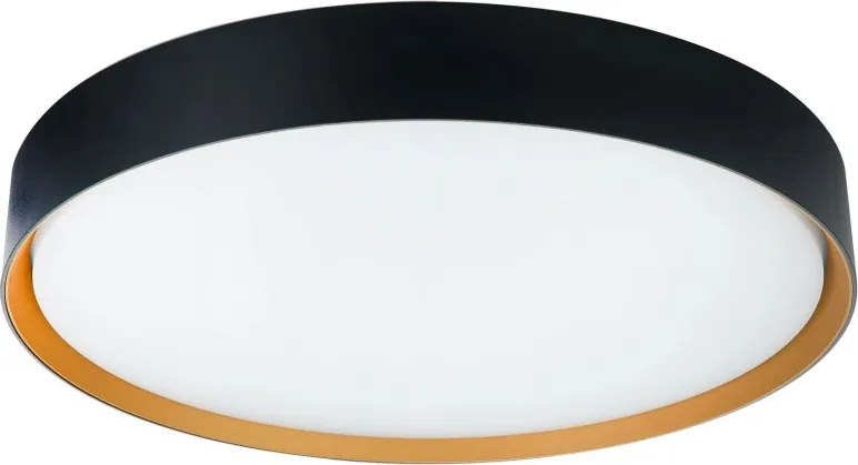 Plafoniera LED CCT cu protectie IP44 Binary Pro 30W, negru/ auriu