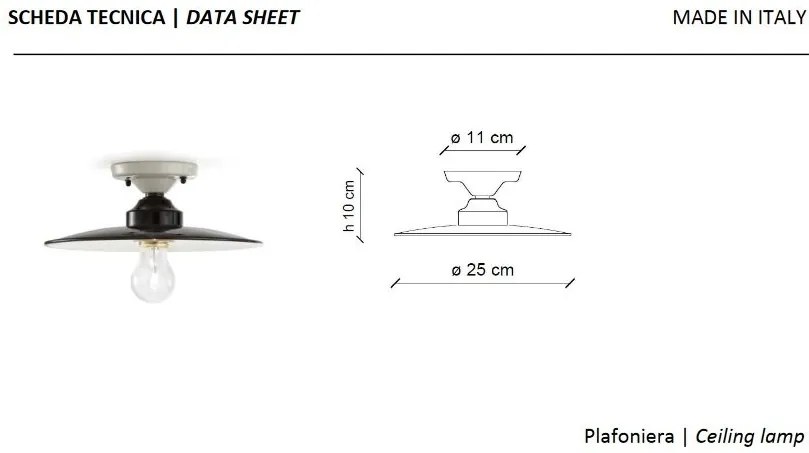Plafoniera design retro realizata manual B-W, diametru 25cm