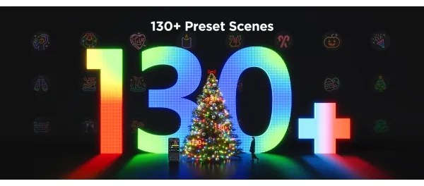 Instalație LED RGBICW de Crăciun de exterior Govee 2700-6500K 20m Wi-Fi Matter IP66