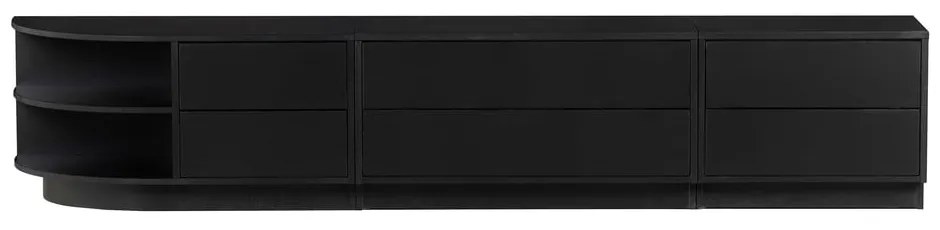 Masă TV modulară neagră din lemn masiv de pin 78x40 cm Finca – WOOOD