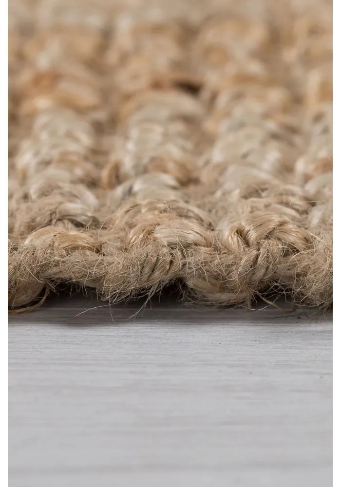 Covor tip traversă în culoare naturală handmade din iută 60x150 cm Jute Boucle – Flair Rugs