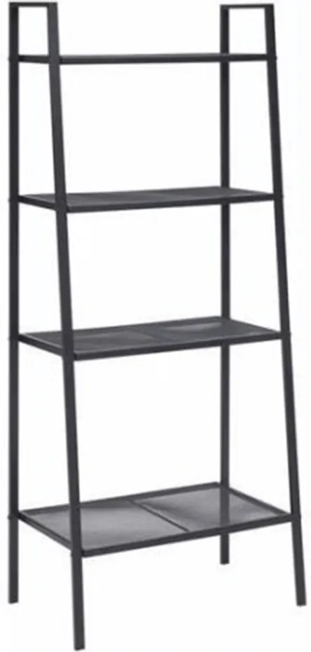 Etajeră metalică cu 4 rafturi, negru, ALDEA