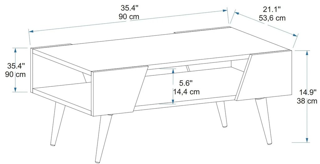 Măsuță de cafea Mevala 1 (svetlobej + Nuc) . 1093239