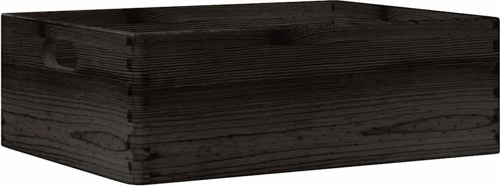 vidaXL Cutie din lemn cu mânere negru 40x30x13 cm lemn masiv de pin