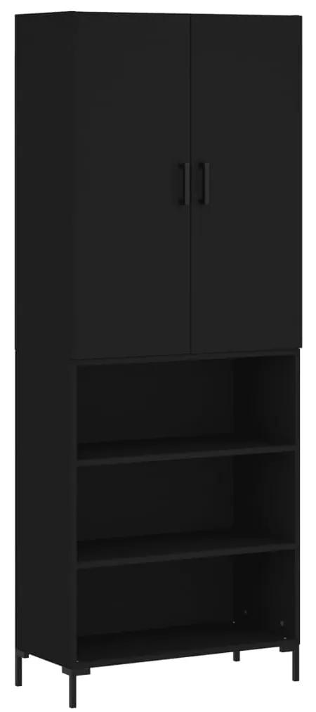 3196068 vidaXL Dulap înalt, negru, 69,5x34x180 cm, lemn compozit