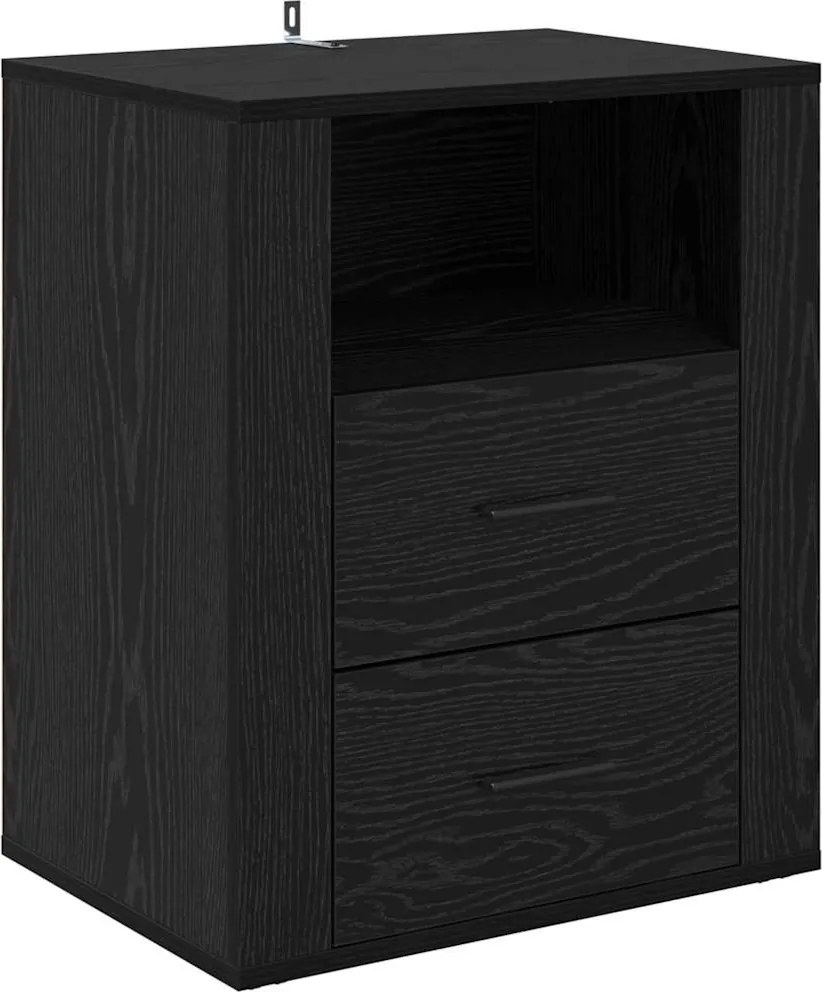 vidaXL Dulap de noapte Stejar Negru 35 x 50 x 60 cm Lemn compozit