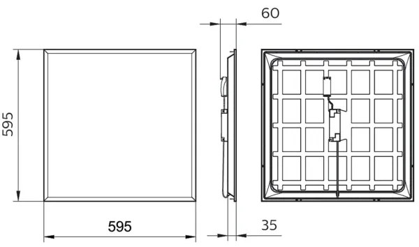 Philips PROJECTLINE LED panel 36W 230V, 59,5x59,5 cm, podhledový