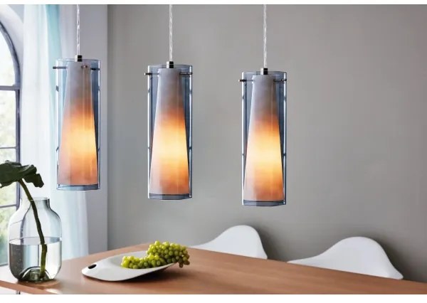 EGLO 90305 - Pendul PINTO NERO 3xE27/60W sticlă fumurie