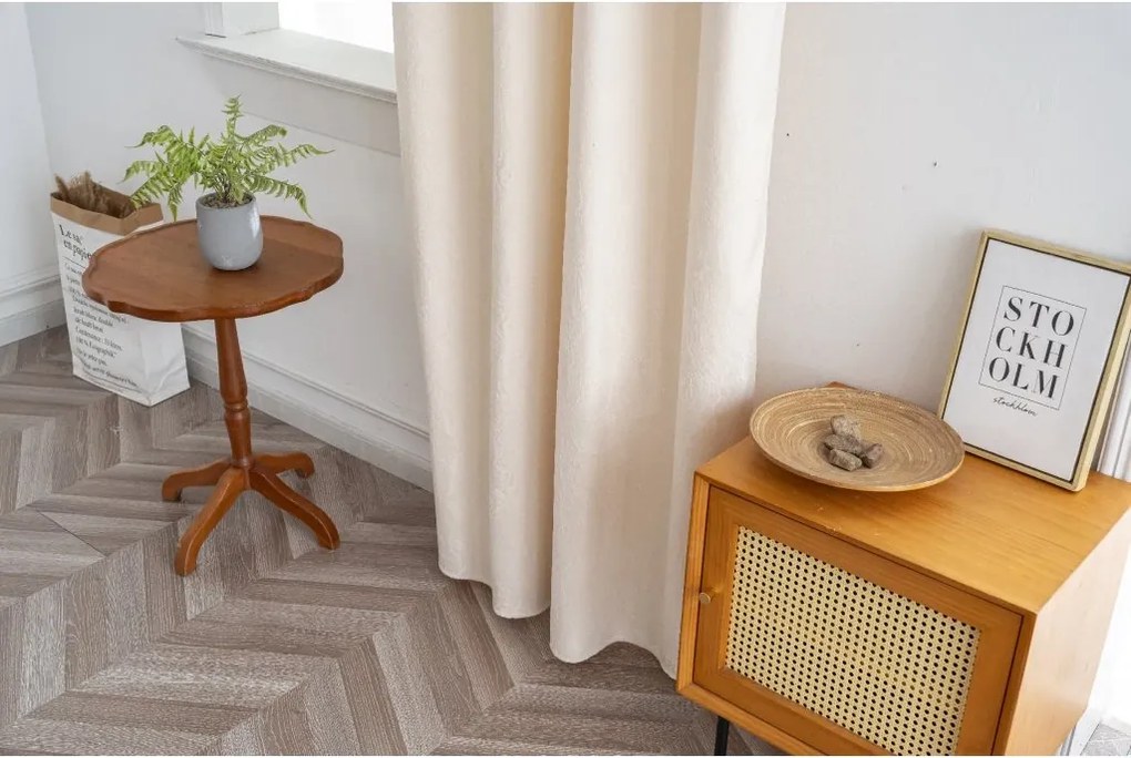 Draperie opaca DUNES VELVET 140x250 cm, crem Agatat: Inele metalice