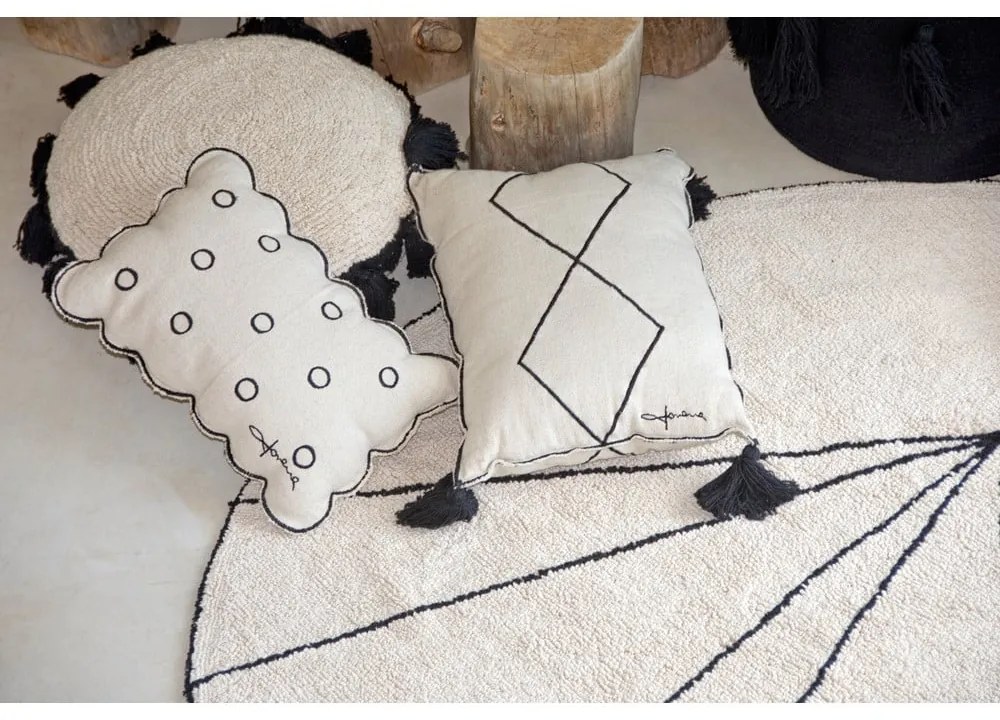 Covor crem lavabil/țesut manual rotund din bumbac ø 160 cm Trace Beige – Lorena Canals