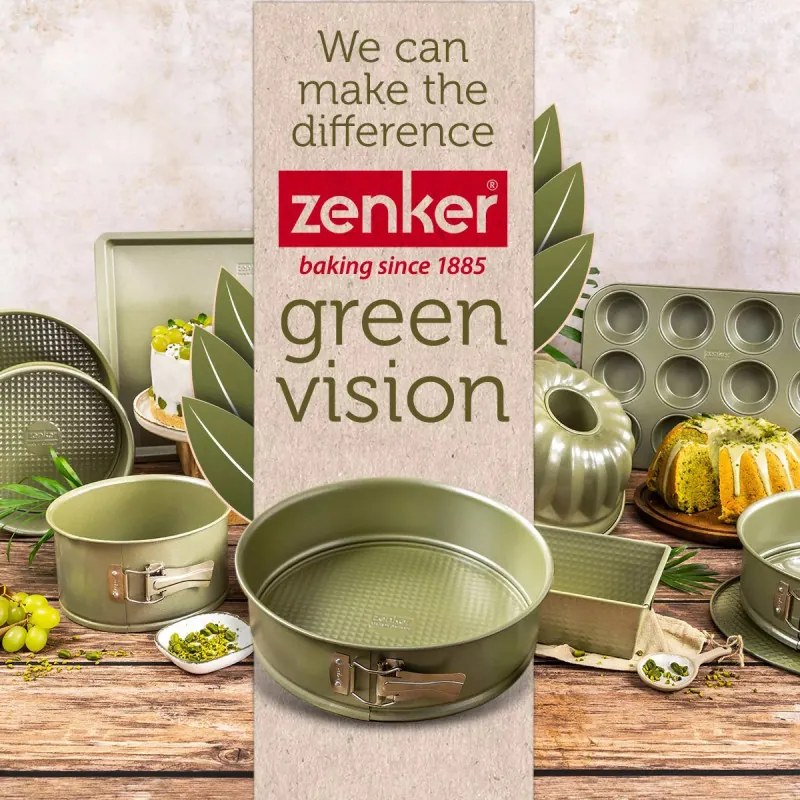 Forma de copt Zenker 7455, Rotunda, 25 cm, Acoperire ILAG Maximizing Green, Verde